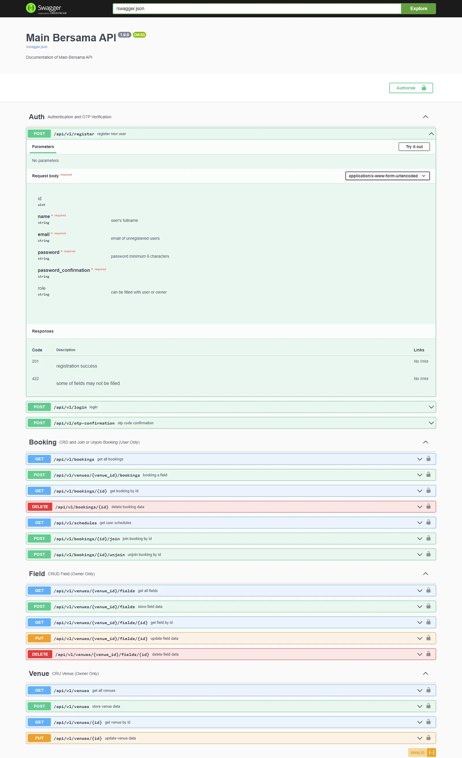 Main Bersama API Preview