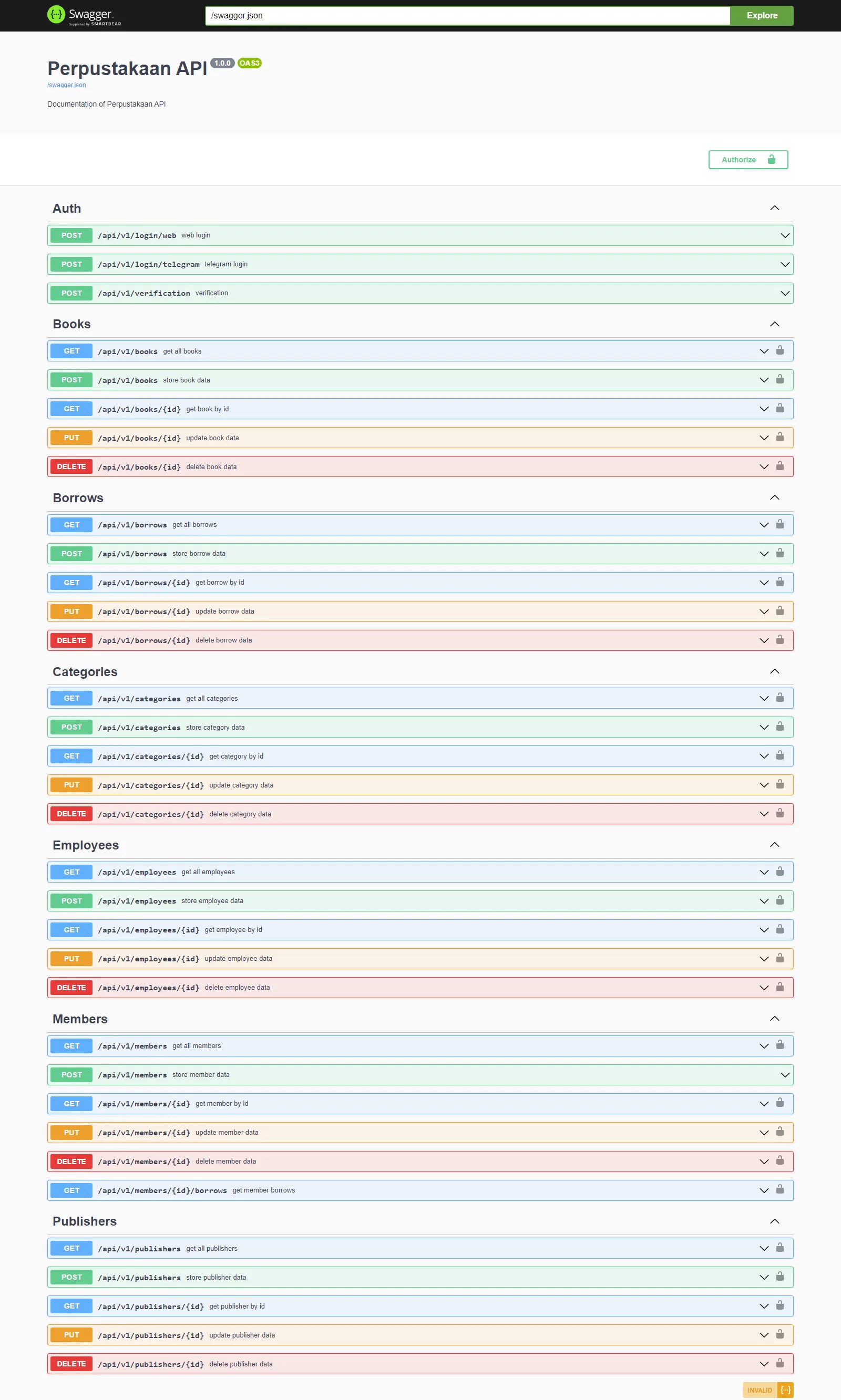 Perpustakaan API Preview