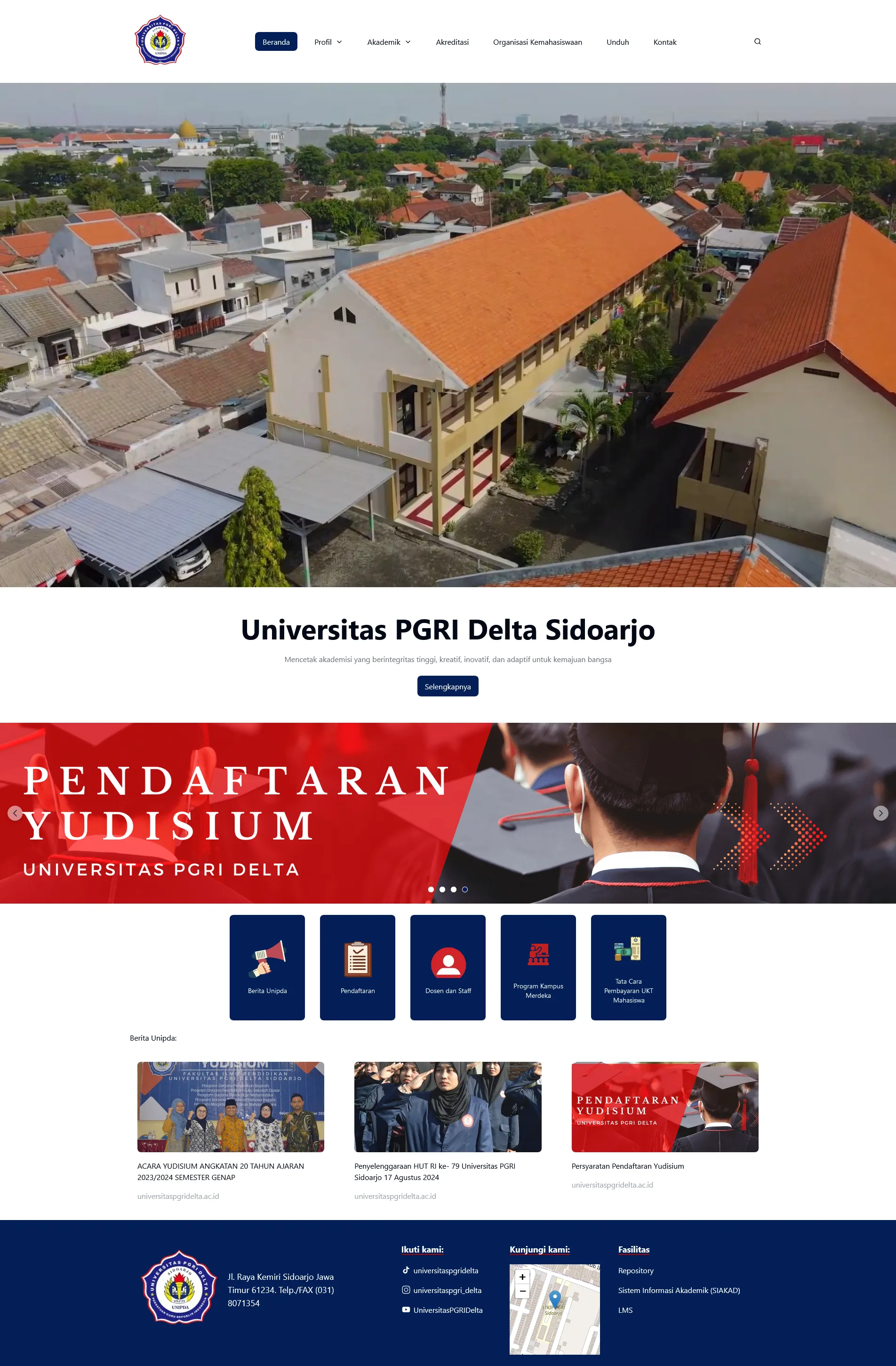 UNIPDA Homepage Preview